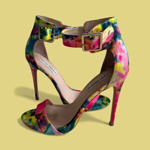 STEVE MADDEN Marlene Multicolor Ankle Strap Heels Sandals Size 8.5